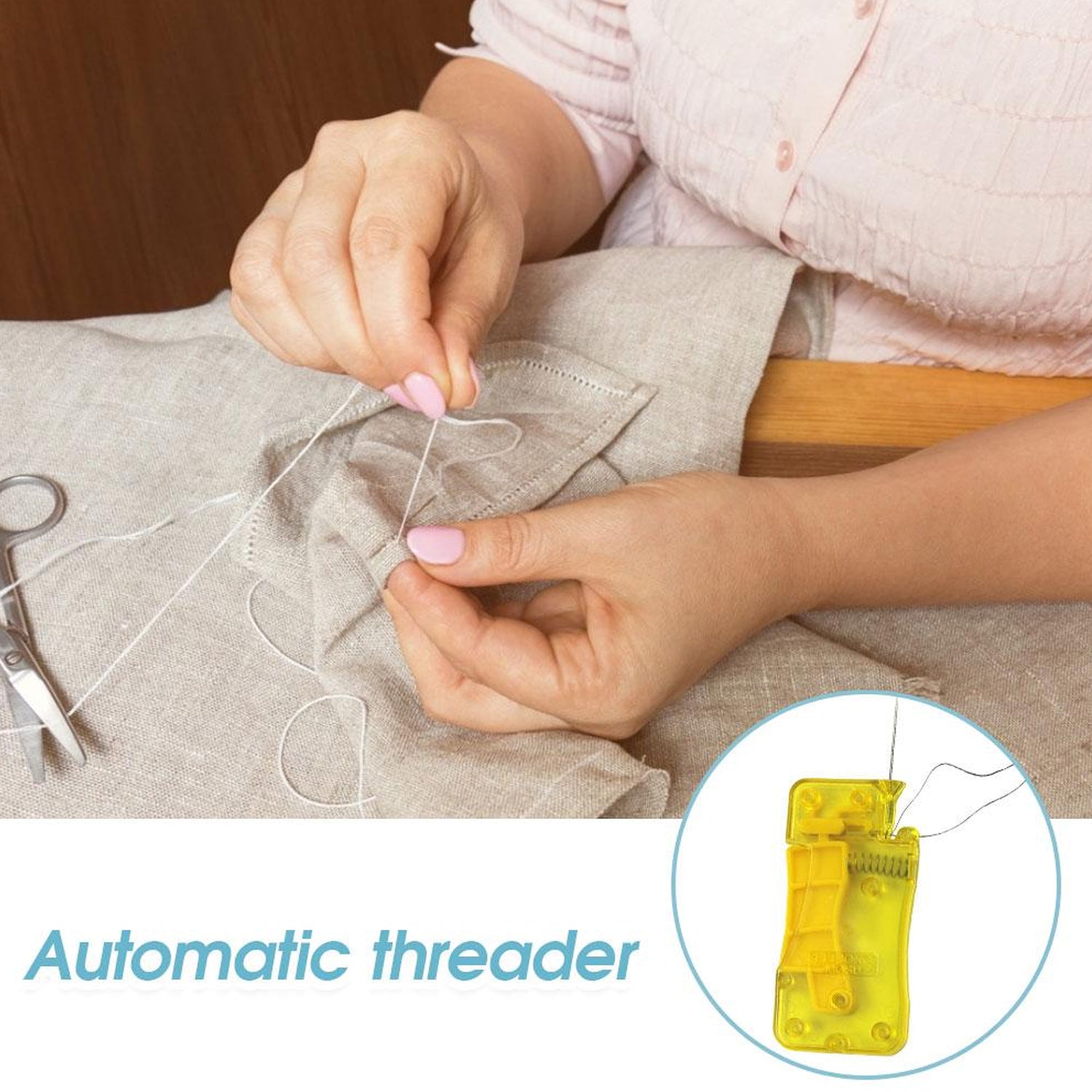 8456 Needle Threader, Stylish Appearance Comfortable Grip Lightweight Portable Automatic Needle Threader for Sewing for Home (1 Pc) 8456 Needle Threader, Stylish Appearance Comfortable Grip Lightweight Portable Automatic Needle Threader for Sewing for Home (1 Pc)
